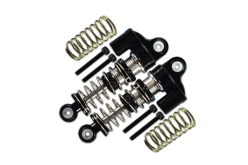 Aluminum Front Or Rear L-Shape Piggy Back Damper 35Mm For Axial 1/24 Scx24 Jeep Wrangler Axi00002 - 8Pc Set Black 1