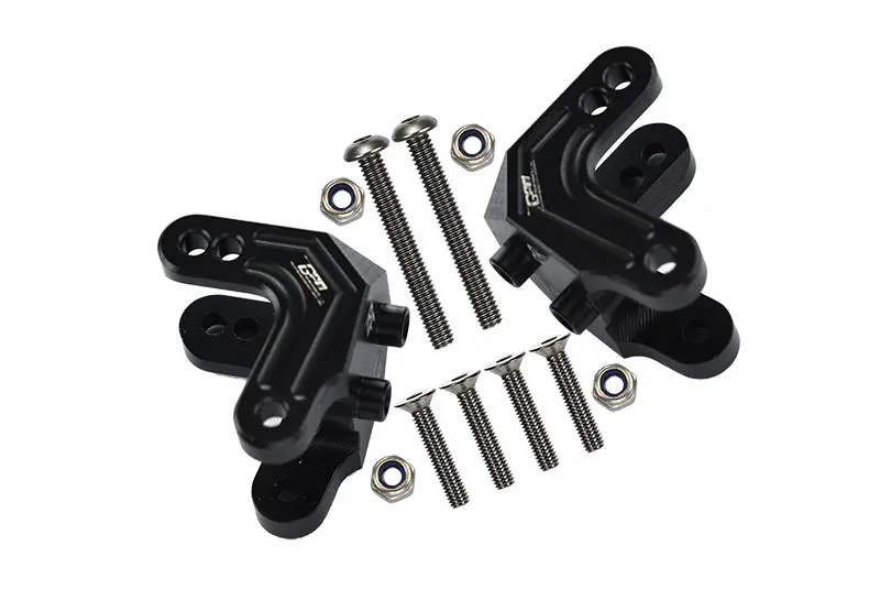 Aluminum Front Or Rear Shock Mount For Losi 1:8 Lmt 4Wd Solid Axle Monster Truck Los04022 / Lmt Mega Truck Brushless Los04024 / Lmt Grave Digger / Son-Uva Digger Los04021 Upgrades - 2Pc Set Black 1