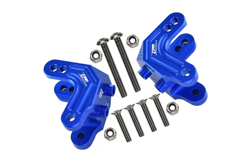 Aluminum Front Or Rear Shock Mount For Losi 1:8 Lmt 4Wd Solid Axle Monster Truck Los04022 / Lmt Mega Truck Brushless Los04024 / Lmt Grave Digger / Son-Uva Digger Los04021 Upgrades - 2Pc Set Blue 1
