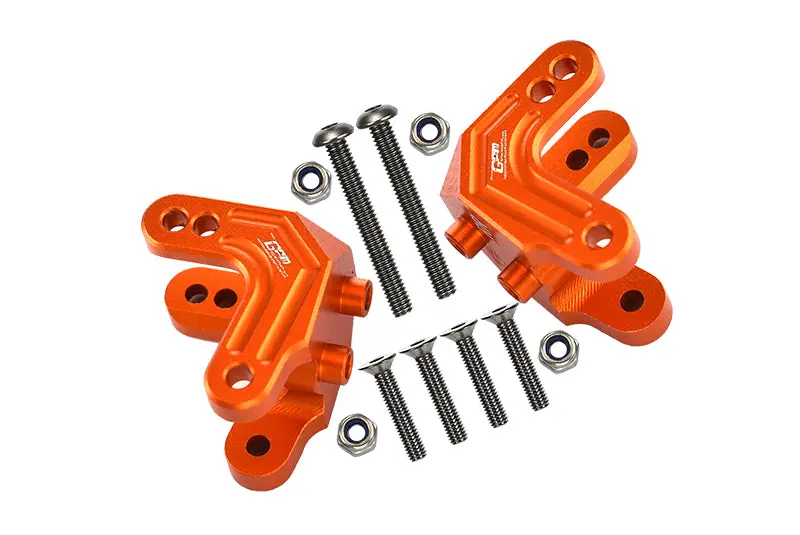 Aluminum Front Or Rear Shock Mount For Losi 1:8 Lmt 4Wd Solid Axle Monster Truck Los04022 / Lmt Mega Truck Brushless Los04024 / Lmt Grave Digger / Son-Uva Digger Los04021 Upgrades - 2Pc Set Orange 1