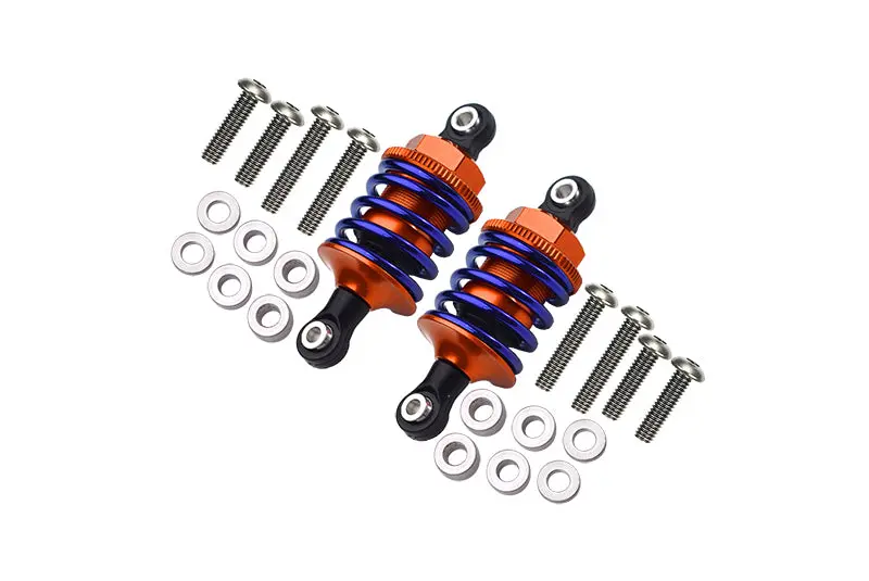 Aluminum Front Or Rear Spring Dampers (47Mm) For 1:10 R/C Cars - 1Pr Set Orange 1