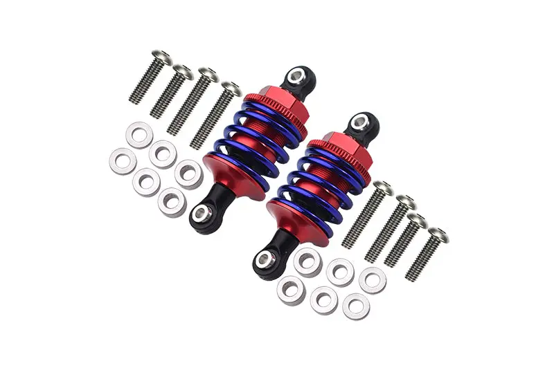 Aluminum Front Or Rear Spring Dampers (47Mm) For 1:10 R/C Cars - 1Pr Set Red 1