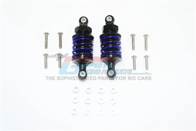 Aluminum Front Or Rear Spring Dampers (50Mm) For 1:10 R/C Cars - 1Pr Set Black 1