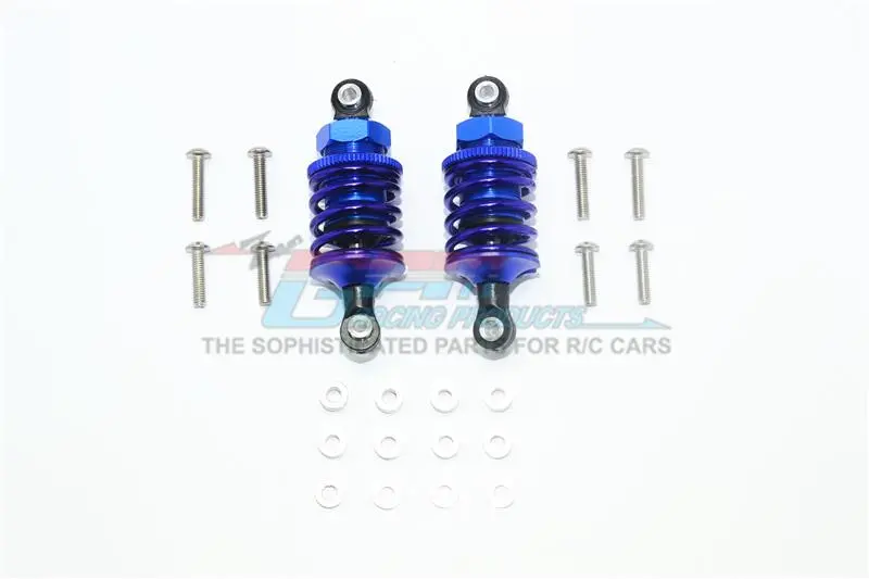 Aluminum Front Or Rear Spring Dampers (50Mm) For 1:10 R/C Cars - 1Pr Set Blue 1