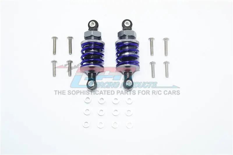 Aluminum Front Or Rear Spring Dampers (50Mm) For 1:10 R/C Cars - 1Pr Set Gray Silver 1