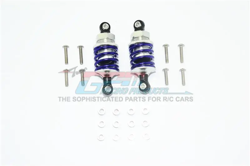 Aluminum Front Or Rear Spring Dampers (50Mm) For 1:10 R/C Cars - 1Pr Set Silver 1