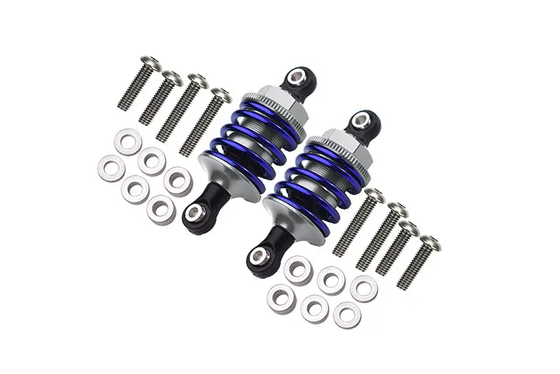 Aluminum Front Or Rear Spring Dampers (53Mm) For 1:10 R/C Cars - 1Pr Set Gray Silver 1