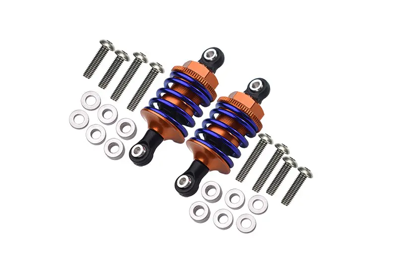 Aluminum Front Or Rear Spring Dampers (53Mm) For 1:10 R/C Cars - 1Pr Set Orange 1