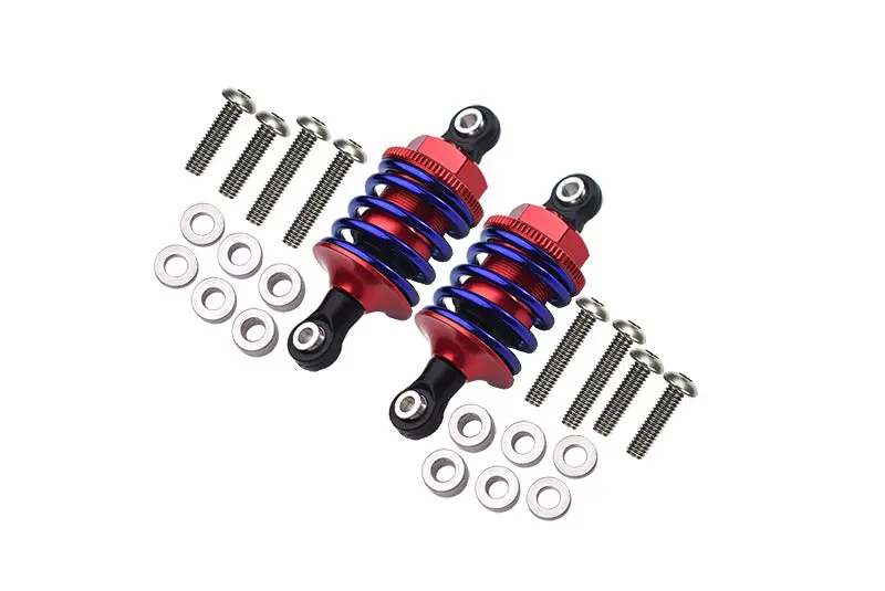 Aluminum Front Or Rear Spring Dampers (53Mm) For 1:10 R/C Cars - 1Pr Set Red 1