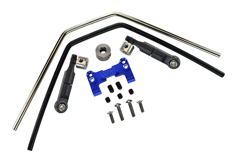 Aluminum Front Or Rear Sway Bar Mount With Linkage And Wire For Traxxas 1/8 4Wd Sledge Monster Truck 95076-4 - 15Pc Set Blue 1