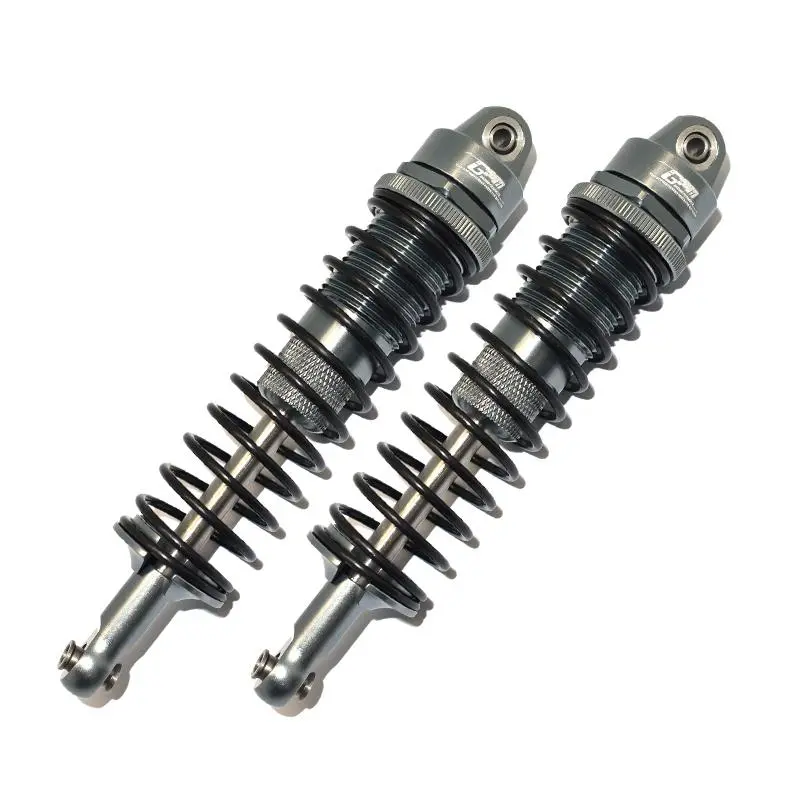Aluminum Front Or Rear Thickened Spring Dampers 145Mm For Axial 1/6 Scx6 Jeep Jlu Wrangler Axi05000 - 2Pc Set Gray Silver 1
