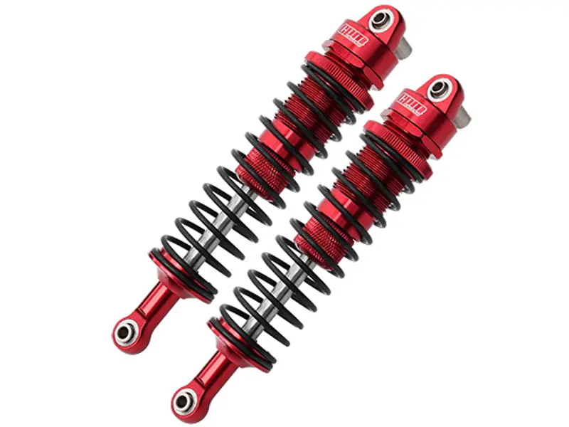 Aluminum Front Or Rear Thickened Spring Dampers 145Mm For Axial 1/6 Scx6 Jeep Jlu Wrangler Axi05000 - 2Pc Set Red 1