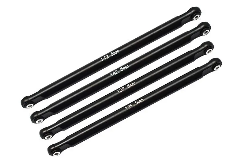 Aluminum Front Or Rear Upper & Lower Chassis Links Parts Tree For Losi 1:8 Lmt 4Wd Solid Axle Monster Truck Los04022 / Lmt Grave Digger / Son-Uva Digger Los04021 Upgrades - 4Pc Set Black 1
