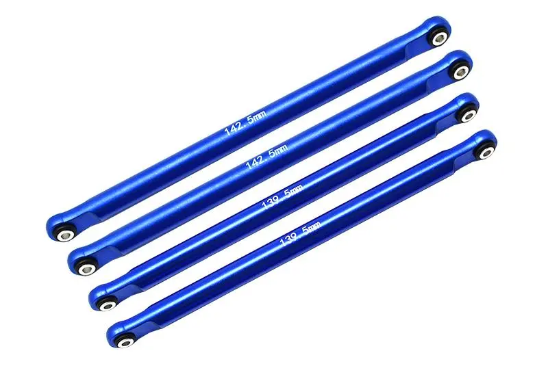 Aluminum Front Or Rear Upper & Lower Chassis Links Parts Tree For Losi 1:8 Lmt 4Wd Solid Axle Monster Truck Los04022 / Lmt Grave Digger / Son-Uva Digger Los04021 Upgrades - 4Pc Set Blue 1