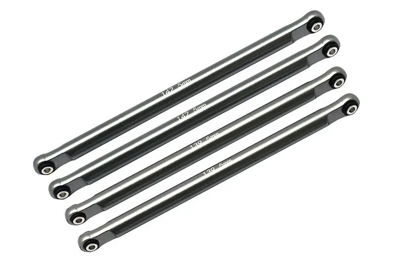 Aluminum Front Or Rear Upper & Lower Chassis Links Parts Tree For Losi 1:8 Lmt 4Wd Solid Axle Monster Truck Los04022 / Lmt Grave Digger / Son-Uva Digger Los04021 Upgrades - 4Pc Set Gray Silver 1
