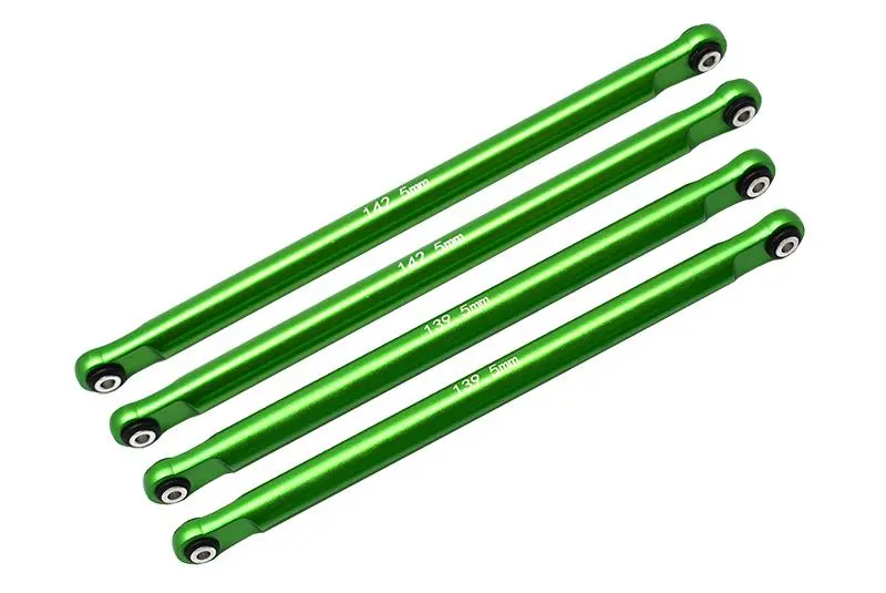Aluminum Front Or Rear Upper & Lower Chassis Links Parts Tree For Losi 1:8 Lmt 4Wd Solid Axle Monster Truck Los04022 / Lmt Grave Digger / Son-Uva Digger Los04021 Upgrades - 4Pc Set Green 1