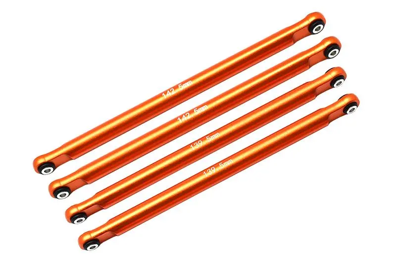 Aluminum Front Or Rear Upper & Lower Chassis Links Parts Tree For Losi 1:8 Lmt 4Wd Solid Axle Monster Truck Los04022 / Lmt Grave Digger / Son-Uva Digger Los04021 Upgrades - 4Pc Set Orange 1