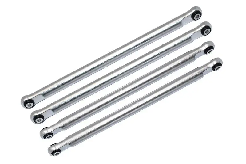 Aluminum Front Or Rear Upper & Lower Chassis Links Parts Tree For Losi 1:8 Lmt 4Wd Solid Axle Monster Truck Los04022 / Lmt Grave Digger / Son-Uva Digger Los04021 Upgrades - 4Pc Set Silver 1