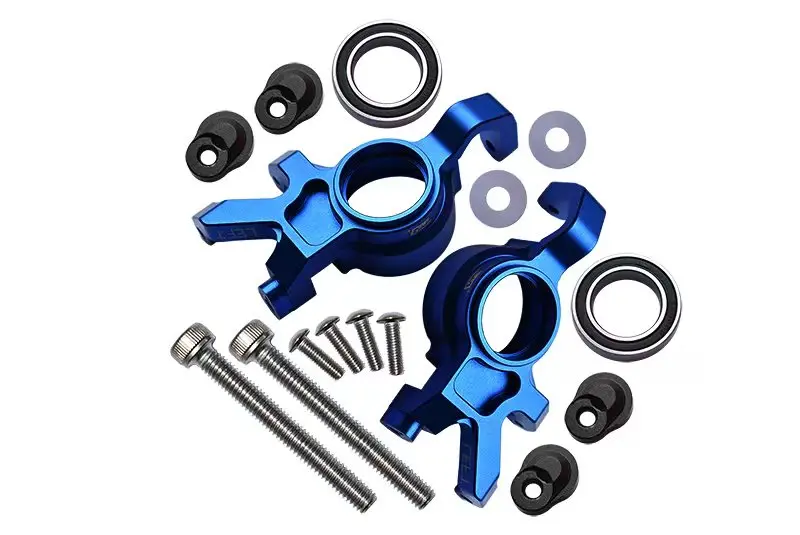 Aluminum Front Oversized Knuckle Arm For Traxxas 1:5 X Maxx 6S / X Maxx 8S / Xrt 8S Monster Truck Upgrades - 16Pc Set Blue 1