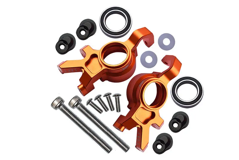 Aluminum Front Oversized Knuckle Arm For Traxxas 1:5 X Maxx 6S / X Maxx 8S / Xrt 8S Monster Truck Upgrades - 16Pc Set Orange 1