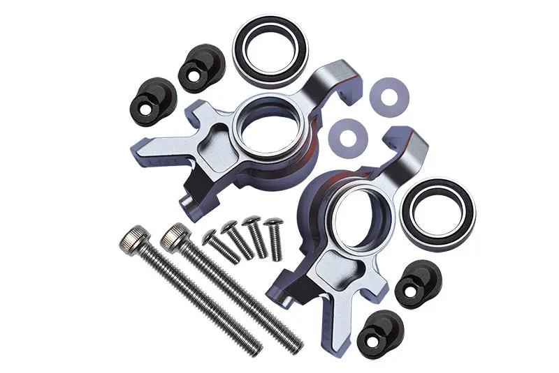 Aluminum Front Oversized Knuckle Arm For Traxxas 1:5 X Maxx 6S / X Maxx 8S / Xrt 8S Monster Truck Upgrades - 16Pc Set Silver 1