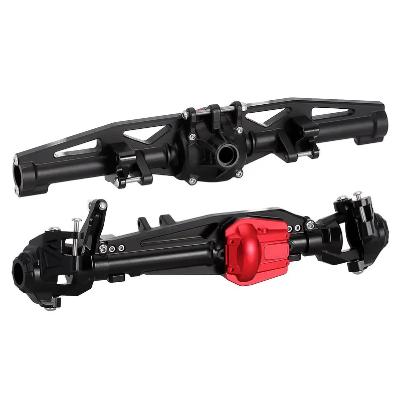 Aluminum Front & Rear Axle Housing For 1/6 Rc Crawler Car Axial Scx6 Jeep Jlu Wrangler Upgrade Parts - Black 1