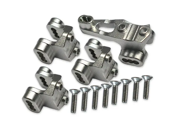 Aluminum Front/Rear Axle Mount Set For Suspension Links For Traxxas 1/10 Rc Crawlers Trx 4 - 4Pc Set Silver 1