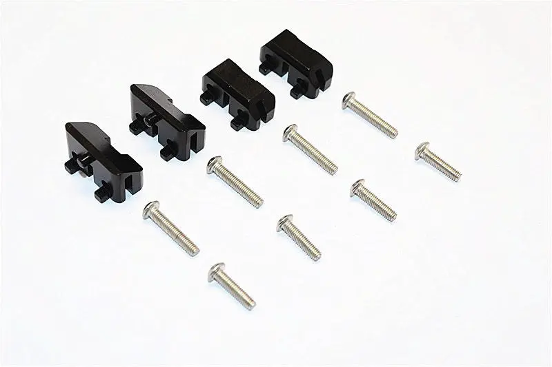 Aluminum Front & Rear Completed Servos Mount - 2Prs Set Black 1