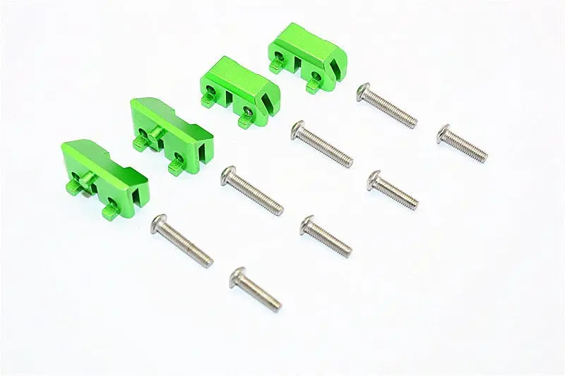 Aluminum Front & Rear Completed Servos Mount - 2Prs Set Green 1