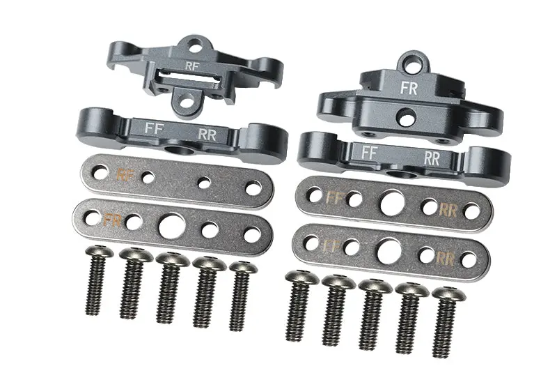 Aluminum Front + Rear Lower Arm Tie Bar Mount For Traxxas 1:10 4Wd Maxx 89076-4 / 4Wd Maxx With Widemaxx 89086-4 / 1:8 4Wd Maxx Slash 6S 102076-4 Upgrades - Gray Silver 1