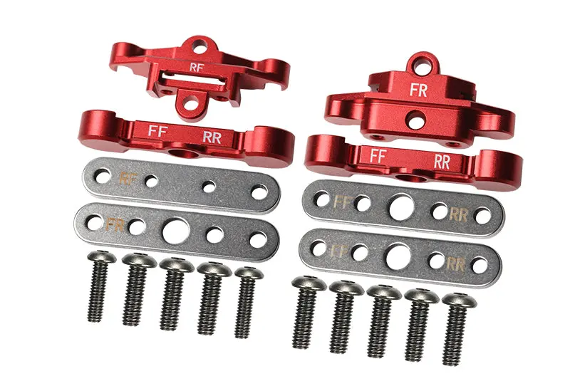 Aluminum Front + Rear Lower Arm Tie Bar Mount For Traxxas 1:10 4Wd Maxx 89076-4 / 4Wd Maxx With Widemaxx 89086-4 / 1:8 4Wd Maxx Slash 6S 102076-4 Upgrades - Red 1