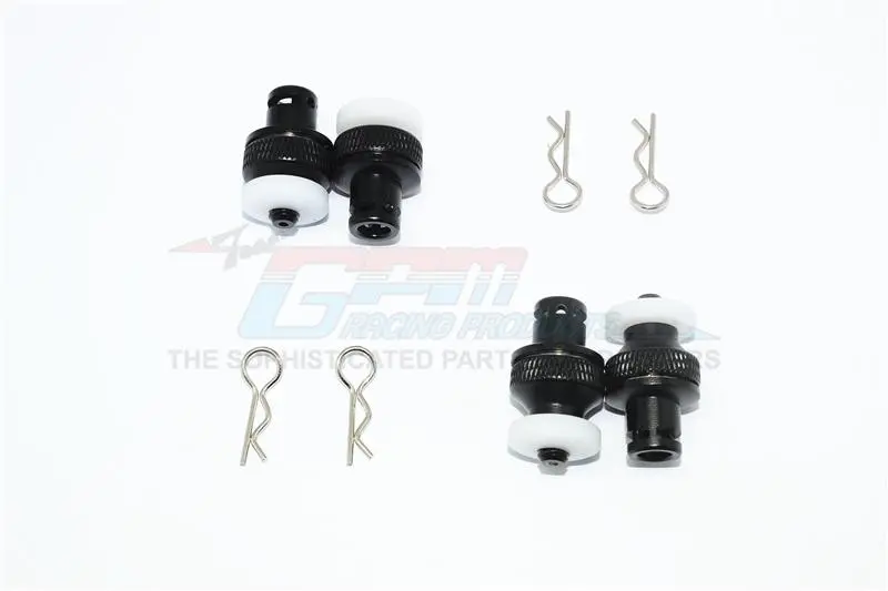 Aluminum Front & Rear Magnetic Body Mount For Traxxas Trx-4 Tactical Unit Body - 4Pc Set Black 1