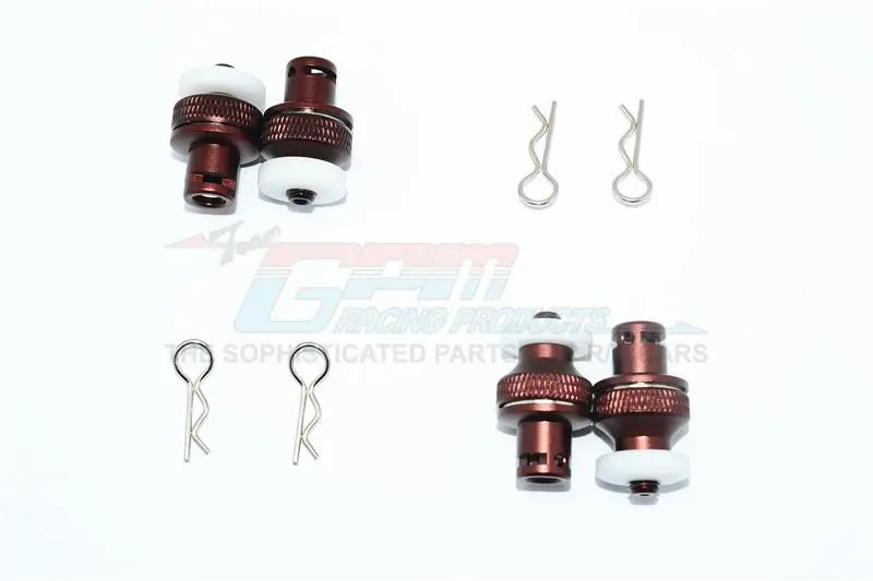 Aluminum Front & Rear Magnetic Body Mount For Traxxas Trx-4 Tactical Unit Body - 4Pc Set Brown 1