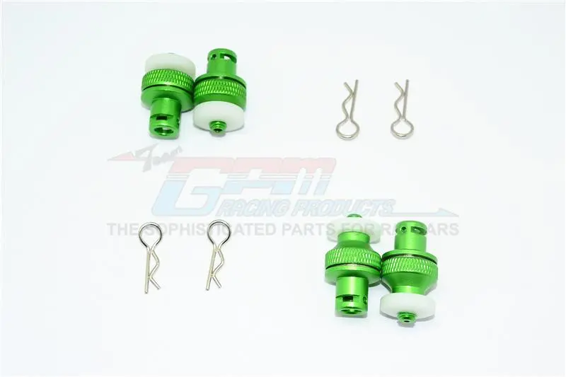 Aluminum Front & Rear Magnetic Body Mount For Traxxas Trx-4 Tactical Unit Body - 4Pc Set Green 1