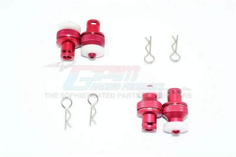Aluminum Front & Rear Magnetic Body Mount For Traxxas Trx-4 Tactical Unit Body - 4Pc Set Red 1