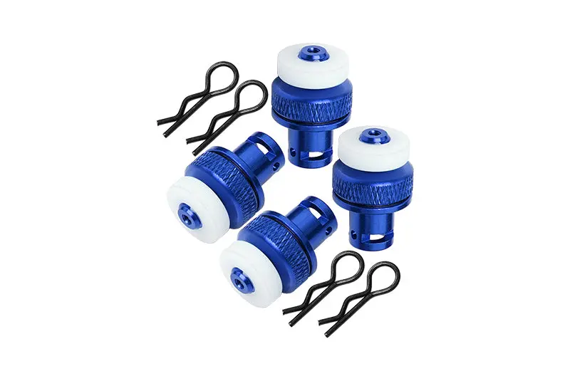 Aluminum Front & Rear Magnetic Body Posts For Arrma 1:10 Granite 4X4 / Big Rock Crew Cab 4X4 3S / Big Rock 4X4 V3 3S - 4Pc Set Blue 1