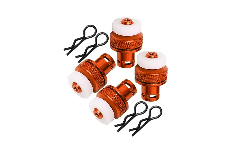 Aluminum Front & Rear Magnetic Body Posts For Arrma 1:10 Granite 4X4 / Big Rock Crew Cab 4X4 3S / Big Rock 4X4 V3 3S - 4Pc Set Orange 1