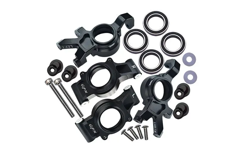 Aluminum Front & Rear Oversized Knuckle Arms For 1:5 Traxxas X Maxx 4X4 (For X Maxx 6S / 8S) - 20Pc Set Black 1