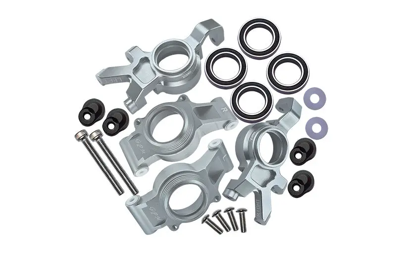 Aluminum Front & Rear Oversized Knuckle Arms For 1:5 Traxxas X Maxx 4X4 (For X Maxx 6S / 8S) - 20Pc Set Silver 1