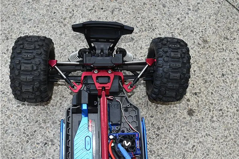 Aluminum Front & Rear Tie Rods With Stabilizer + Center Brace Bar & Mount For 1/10 Traxxas Hoss 4X4 Vxl 90076-4 - 31Pc Set Black 2