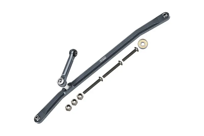 Aluminum Front Steering Tie Rods For Losi 1:8 Lmt Solid Axle Monster Truck Los04022 /  Lmt Mega Truck Los04024 / Lmt Grave Digger / Son-Uva Digger Los04021 / Tlr Tuned Lmt Kit Los04027 - Gray Silver 1