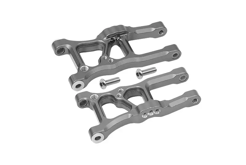 Aluminum Front Suspension Arms For 1/10 Traxxas Ford Gt 4-Tec 2.0 83056-4 / 4-Tec 3.0 93054-4 - 1Pr Set Gray Silver 1