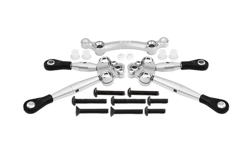 Aluminum Front Tie Rods With Stabilizer For C Hub For 1/10 Traxxas Ford Gt 4-Tec 2.0 83056-4/4-Tec 3.0 93054-4 - Silver 1