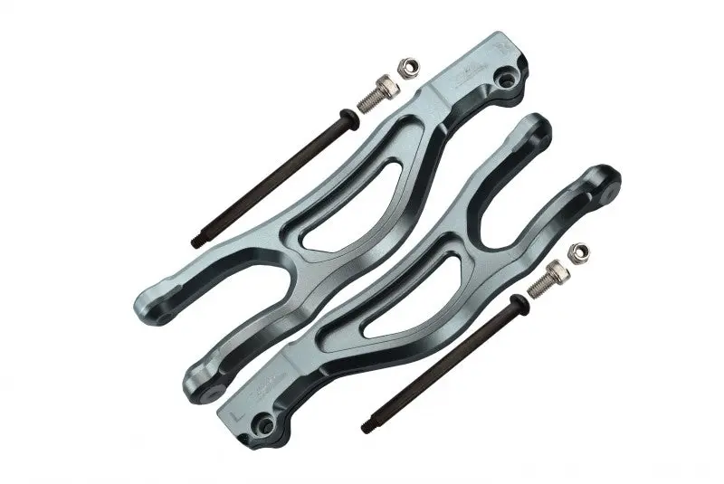 Aluminum Front Upper Arms For Arrma 1:5 Kraton 8S Blx / Outcast 8S Blx / Kraton Exb Roller - 2Pc Set Gray Silver 1