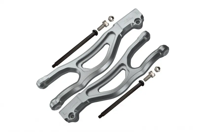 Aluminum Front Upper Arms For Arrma 1:5 Kraton 8S Blx / Outcast 8S Blx / Kraton Exb Roller - 2Pc Set Silver 1