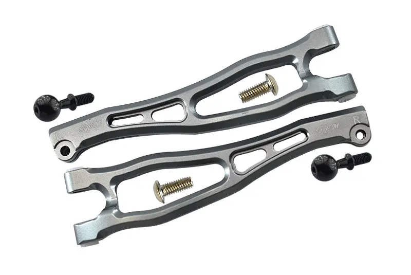 Aluminum Front Upper Arms For Arrma 1:8 Kraton 6S / Outcast 6S / Notorious 6S / Kraton 6S V5 / Notorious 6S V5 Upgrades - Gray Silver 1