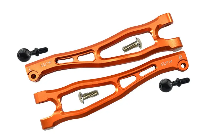 Aluminum Front Upper Arms For Arrma 1:8 Kraton 6S / Outcast 6S / Notorious 6S / Kraton 6S V5 / Notorious 6S V5 Upgrades - Orange 1