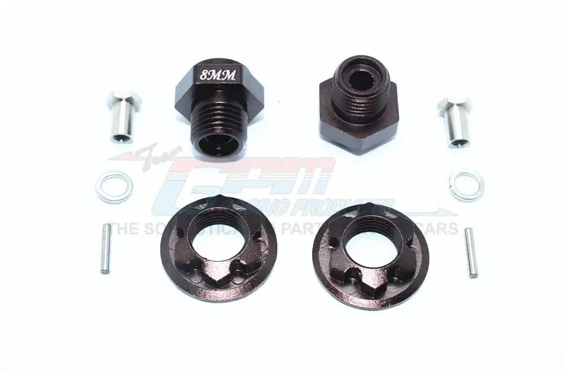 Aluminum Front Wheel Hex Adaptors 8Mm - 1 Set Brown 1