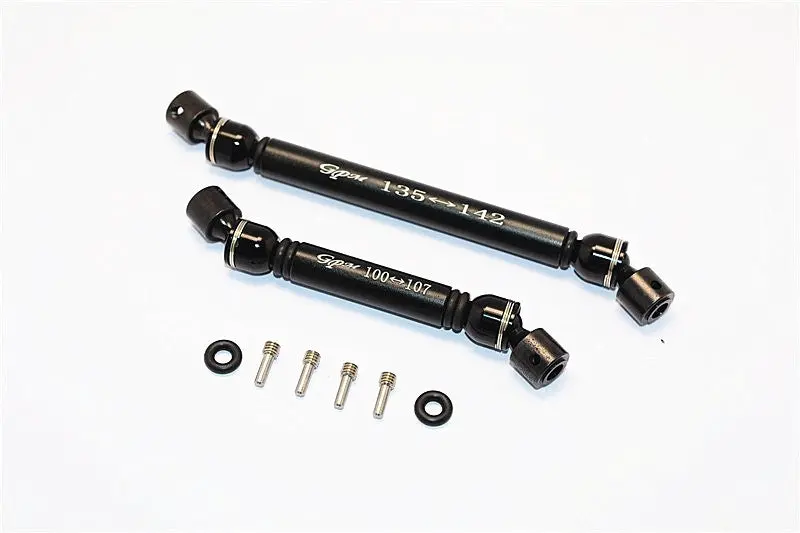 Aluminum Front+Rear Center Shaft With Steel Joint (S:100Mm-107Mm, L:135Mm-142Mm) - 1 Set Black 1