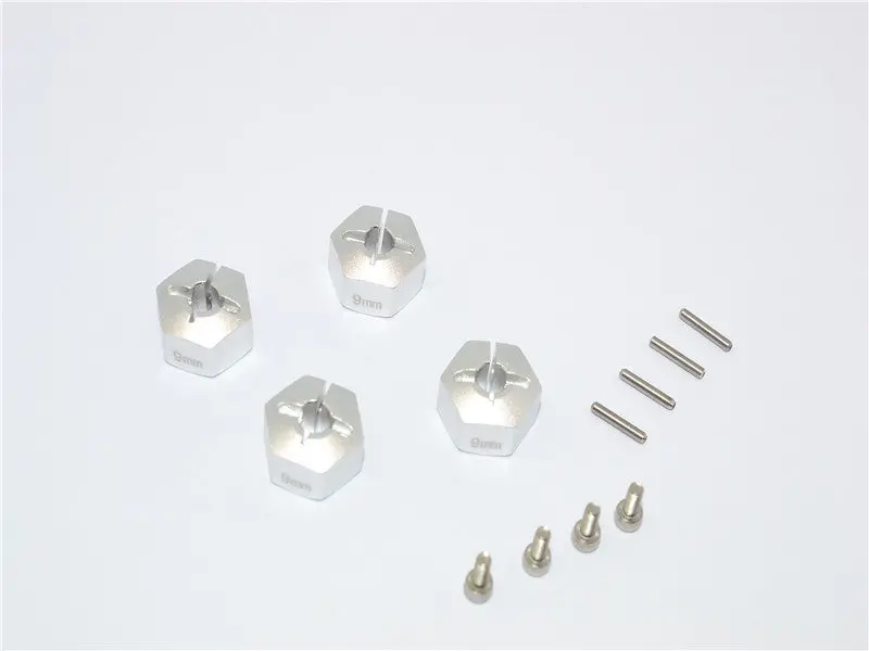 Aluminum Hex Adapter 14Mm Diameter With 9Mm Thickness For Original Bullet 3.0 Wheels - 4Pcs Set Silver 1